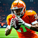 Prompt 1: Dynamic Football Player in High-Visibility Uniform**