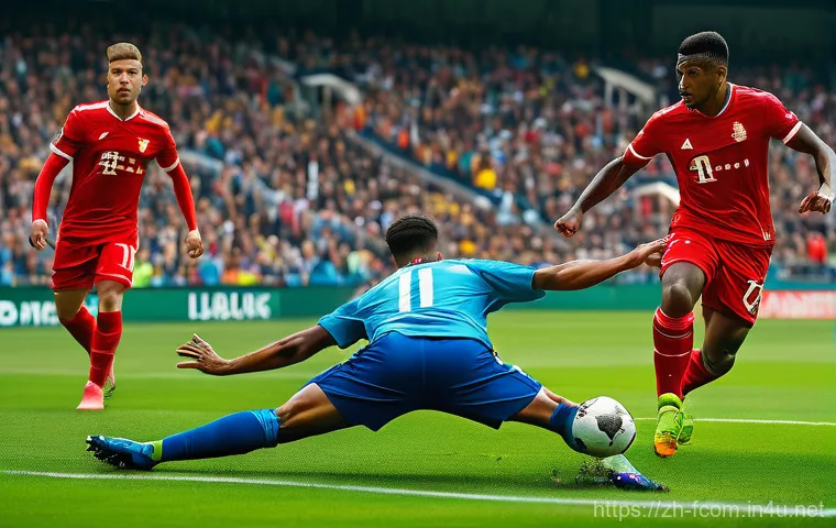 FC온라인 초심자 피드백 - **A football player demonstrating excellent ball control and vision.** The player, wearing a clean, ...