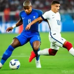 FC온라인 국가별 선수 조합 - **Prompt for French Team - Dynamic Midfield Dominance:**
    "A vibrant, high-energy scene from a pr...